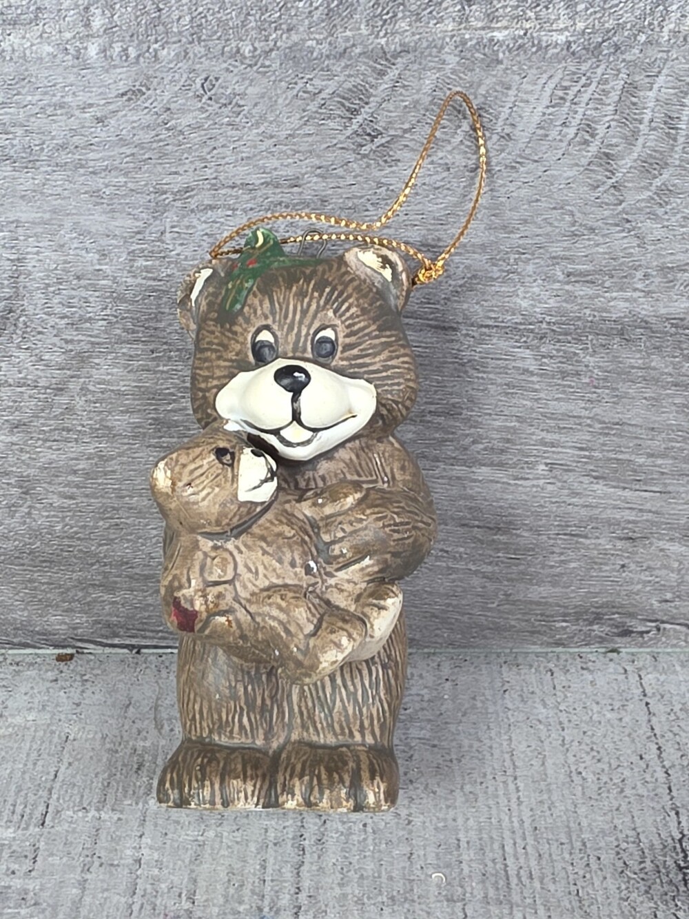 Vtg 1990 House of Lloyd Mother Love Momma & Baby Bear Christmas Ornament 25d8